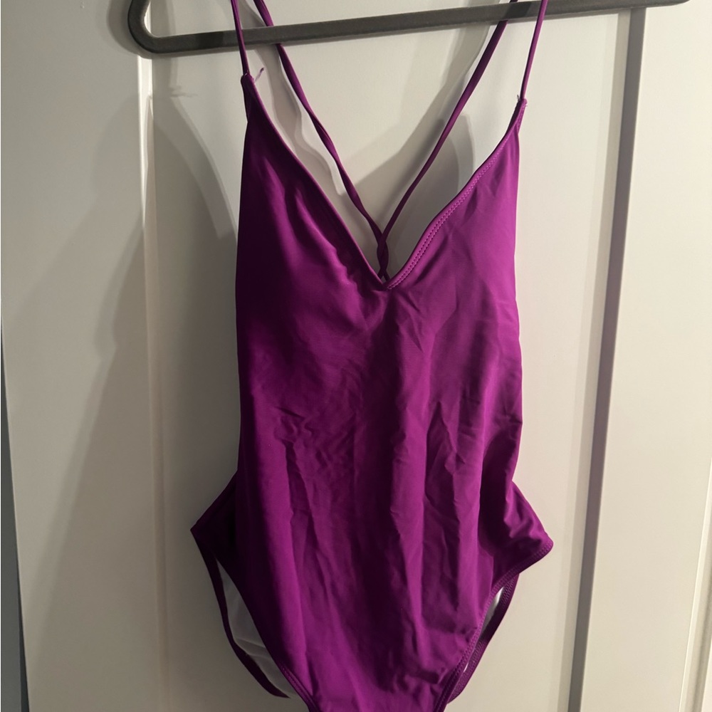 Purple One Piece Swimsuit- Size Large